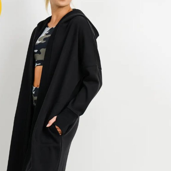 ✖️LAST 1 BUNNY LS CARDIGAN WITH HOODIE | BLACK - Picture 9 of 9